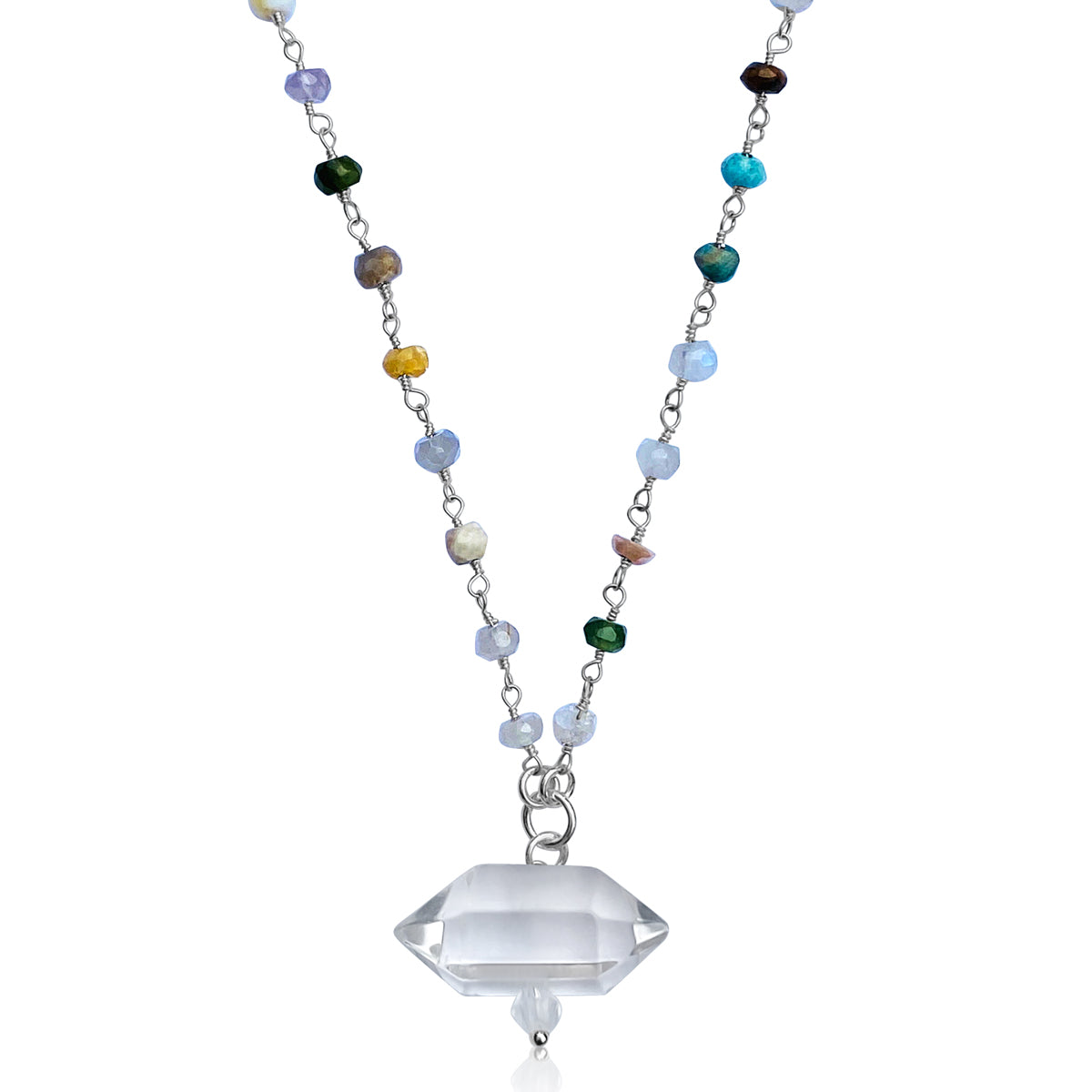 Celestite Crystal Necklace - Throat Chakra Pendant - Magic Crystals