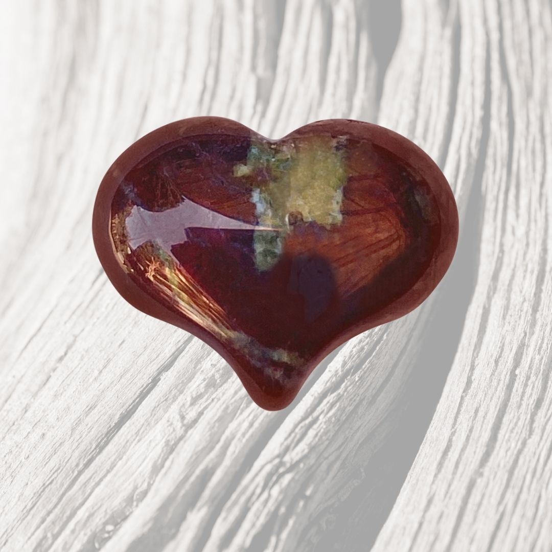 Unique and genuine Dragon Blood Heart Shaped Healing Gemstone for Enhancing Life Force