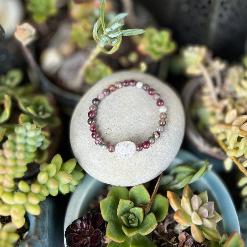Being happy is for most of us one of the key aims in life. But there is no way to happiness, happiness is the way. Wear this Eternal Optimist Eudialyte Bracelet and project unconditional love towards the world and self.