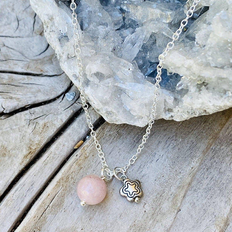 Loving Intention Necklace with Pink Agate