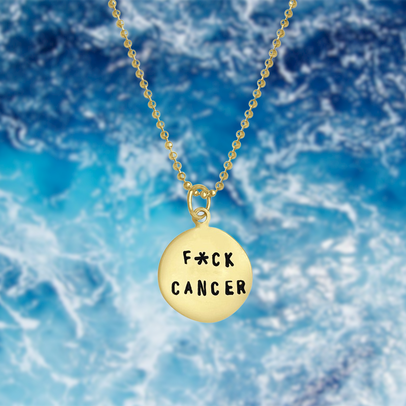 gold Fxck Cancer necklace