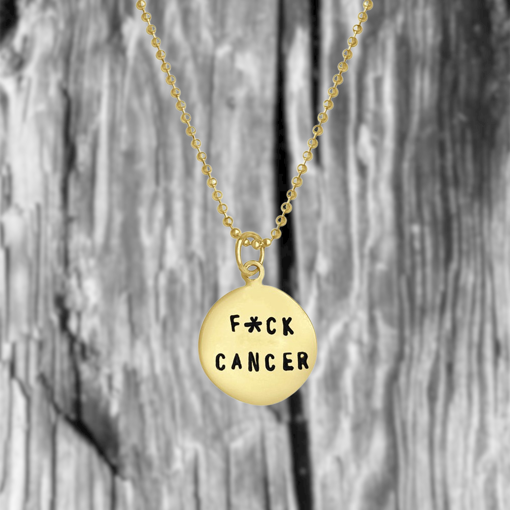 gold Fuck Cancer necklace