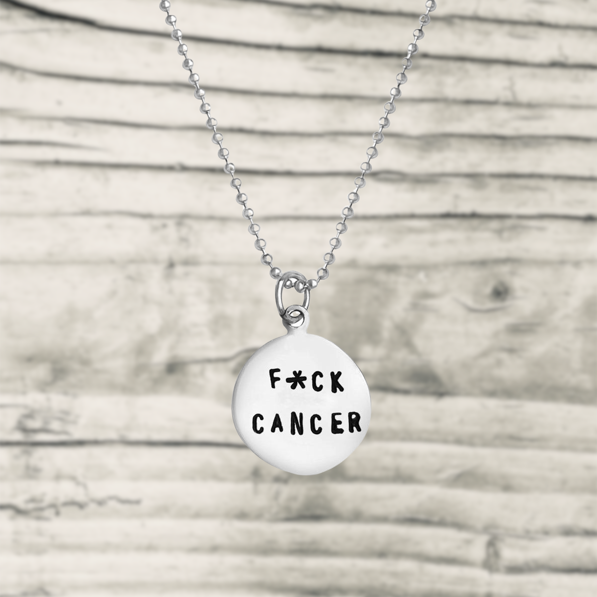 sterling silver Fuck Cancer necklace