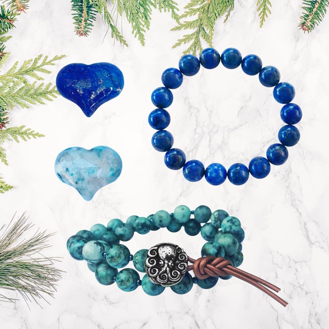 Unisex Turquoise Wrap Bracelet with Octopus to Symbolize Intelligence, Resilience and Adaptability with a Lapis Lazuli Bracelet to Enhance the Magic of Your Own Mighty Will.