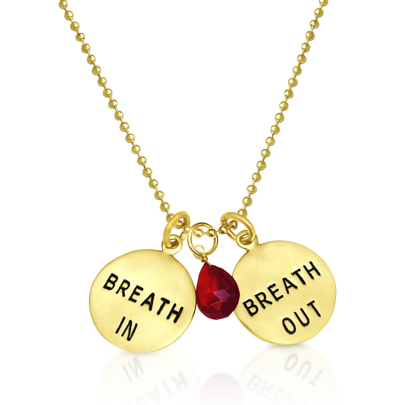 Gold Filled Breath In - Breath Out Pendants