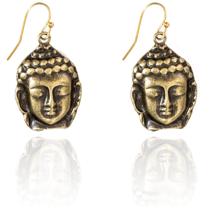 Antiqued Buddha Head Earring