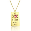 Never Give Up Gold Filled Necklace with Swarovski Crystal