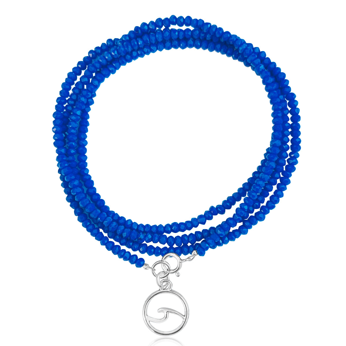 Go with the Flow Wrap Bracelet with Blue Crystals
