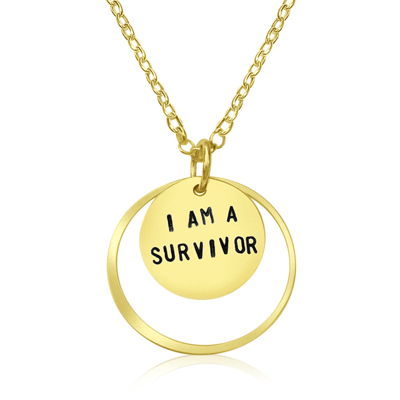 I am a Survivor - Gold Affirmation Necklace