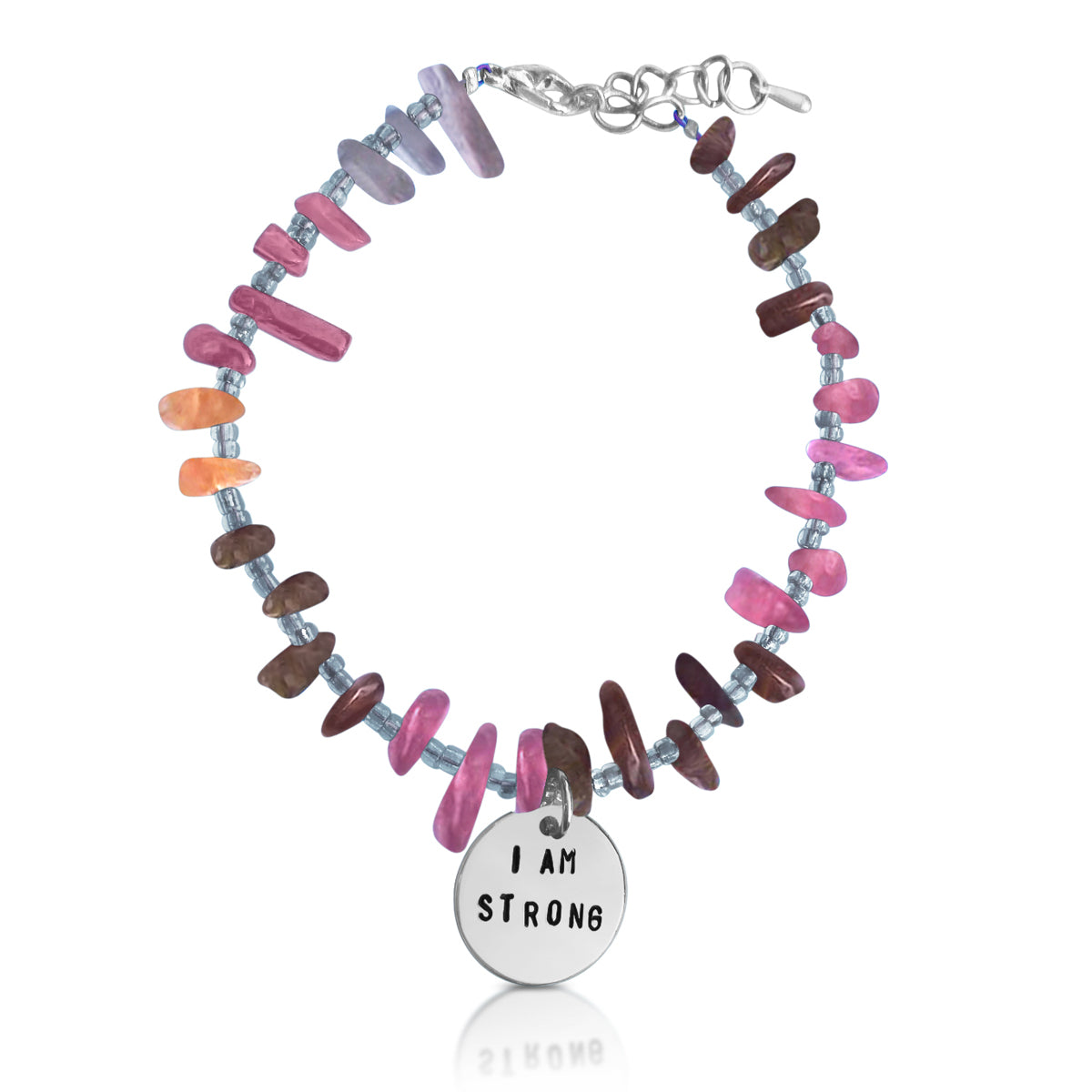 I am Strong Affirmation Bracelet with Tourmaline to Help Achieve Success. “I am” statements formulate, affirm, and perpetuate the stories you tell yourself. Stories about who you are, who you can be, and what you can do. Every “I am” is true, if you repeat it enough. 