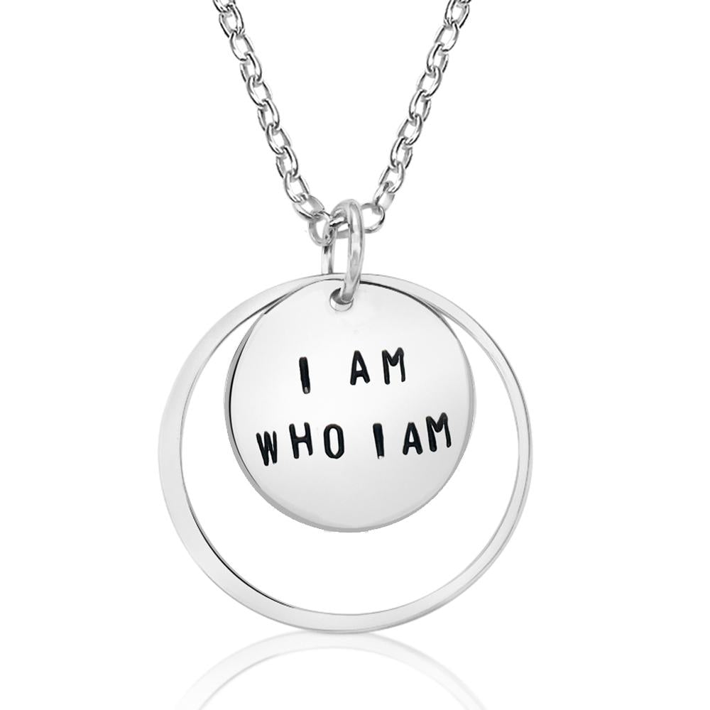 I am who I am - Sterling Silver Affirmation Necklace