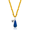 Meditating Yogi Necklace with Jade and Lapis Lazuli to open the mind to all possibilities from Gogh Jewelry Design