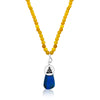 Meditating Yogi Necklace with Jade and Lapis Lazuli to open the mind to all possibilities from Gogh Jewelry Design