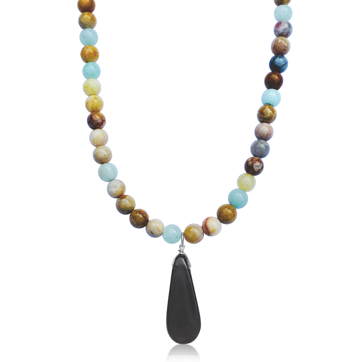 Gemstone Necklace for Authenticity - Jasper, Amazonite and Smoky Quartz Crystals for understanding self worth and practicing self empowerment. "To be yourself in a world that is constantly trying to make you something else is the greatest accomplishment." Ralph Waldo Emerson