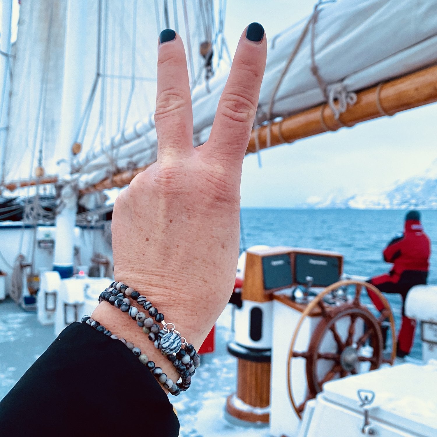 Ocean jasper wrap bracelet top