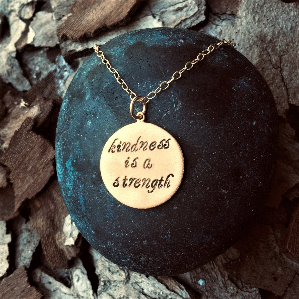 Kindness is a Strength Gold Necklace, Kindness Wins Jewelry