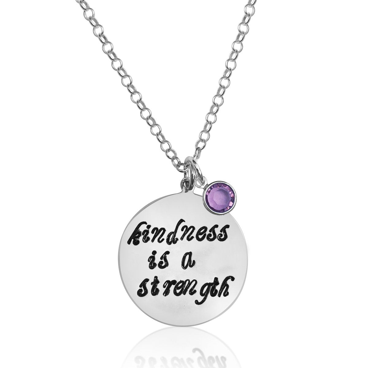 Kindness is a Strength Sterling Silver Necklace, Kindness Wins Jewelry