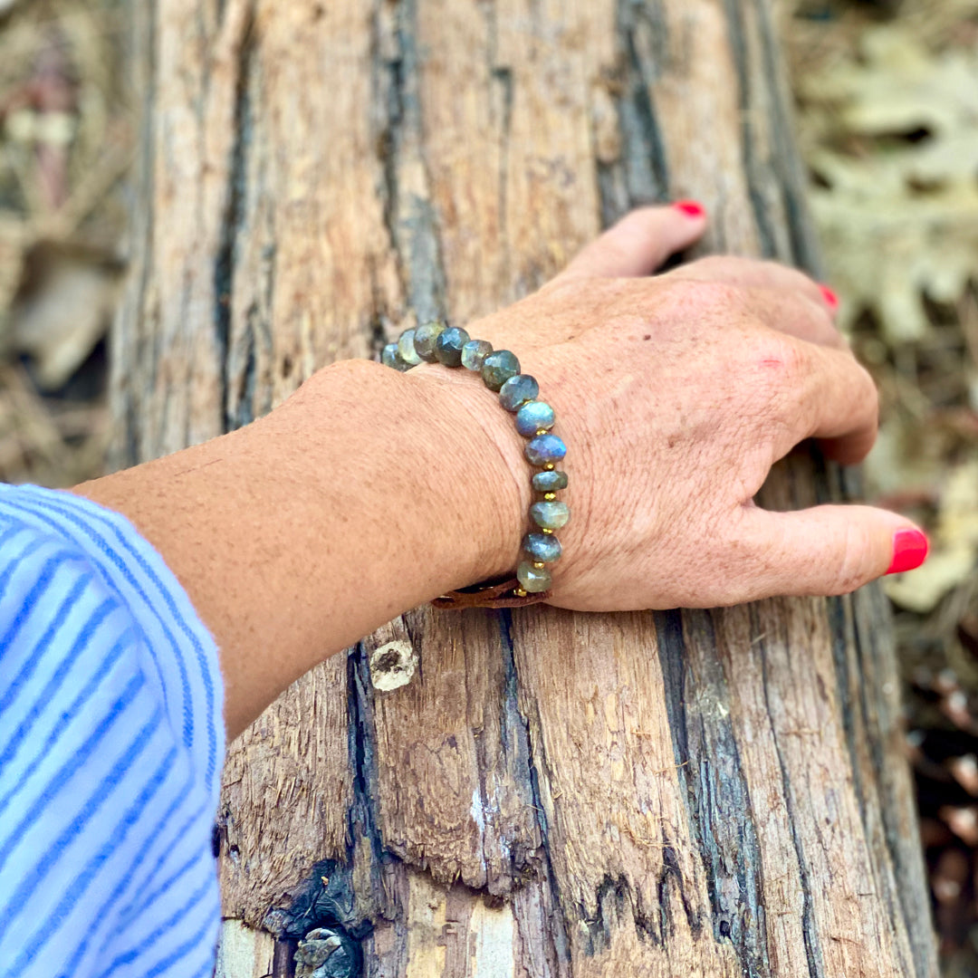 Labradorite bracelet shop which hand