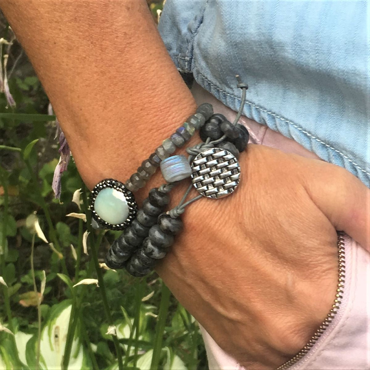 Labradorite Crystal Bracelet Trio for a Positive Change in Your Life