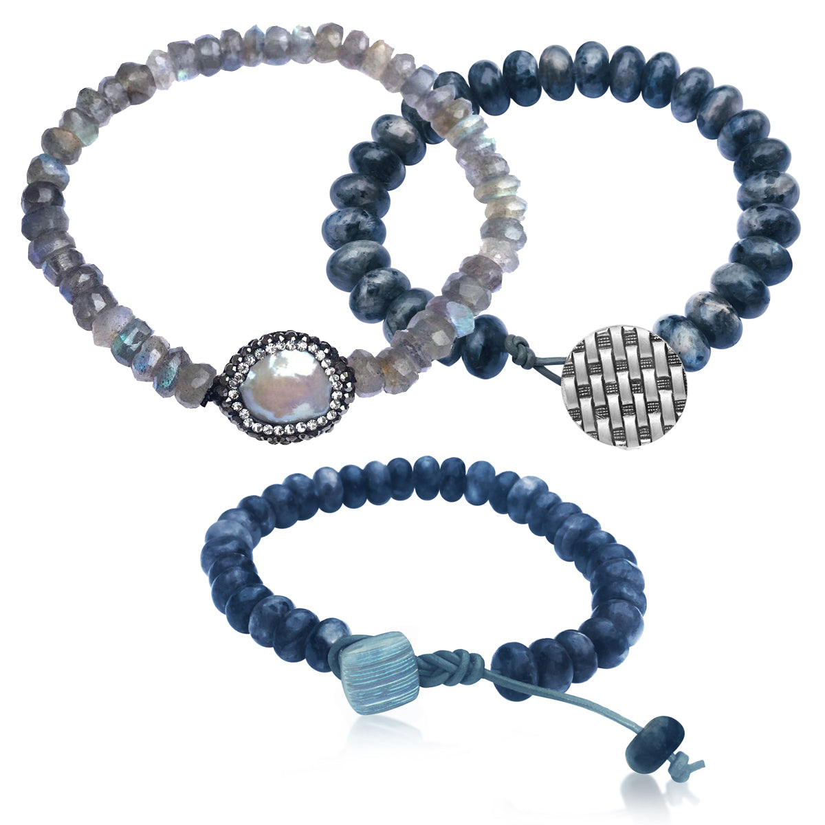 Labradorite Crystal Bracelet Trio for a Positive Change in Your Life
