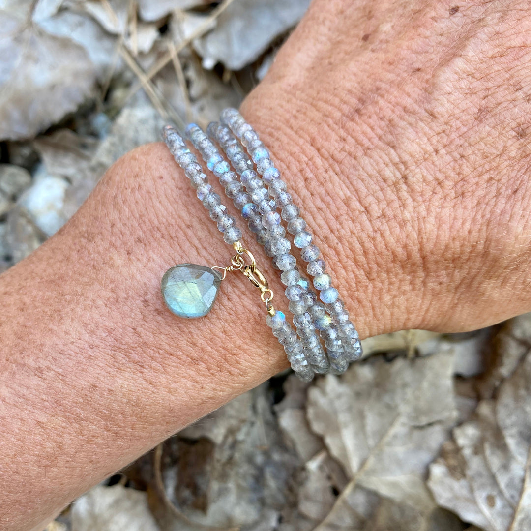 Labradorite Wrap Bracelet for a Positive Change in Your Life.