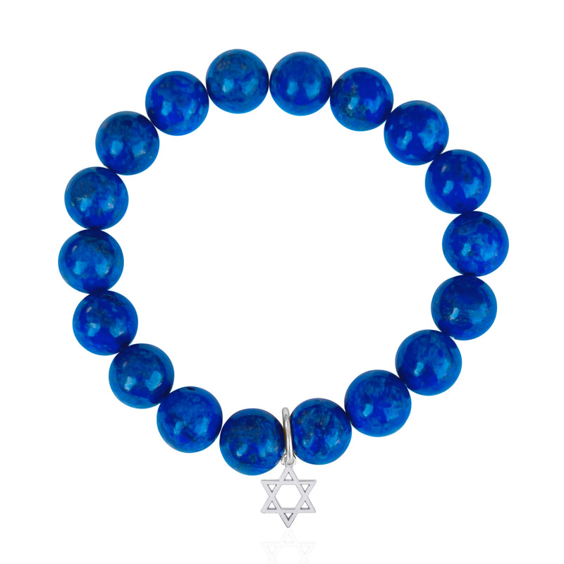 Star of David Lapis Lazuli Bracelet to Celebrate Hanukkah