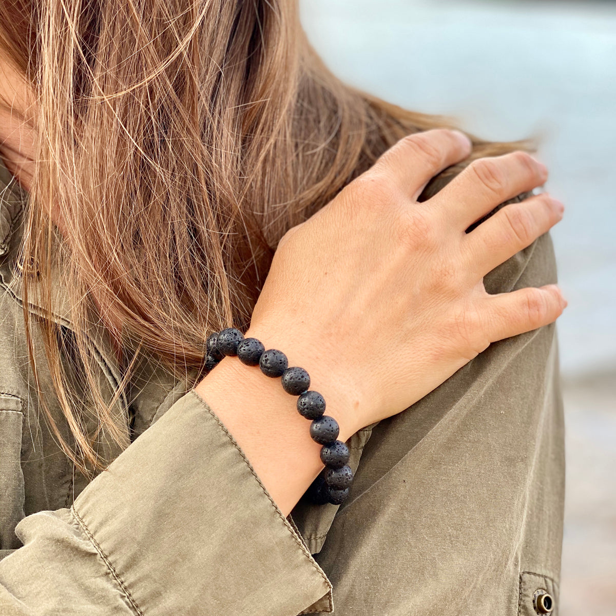 Lava Stone Bracelet for Calming Emotions