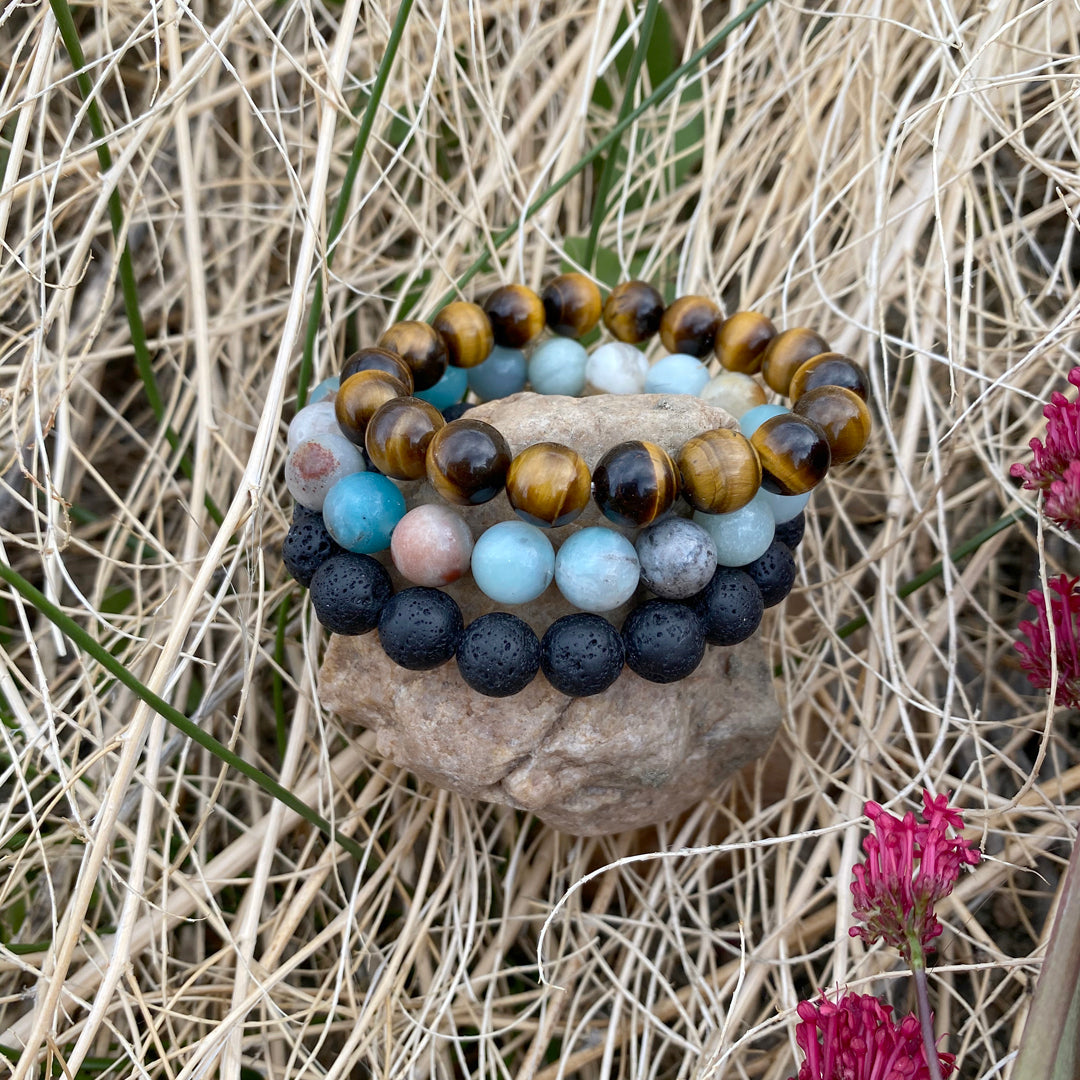 Lava stone tiger eye on sale bracelet