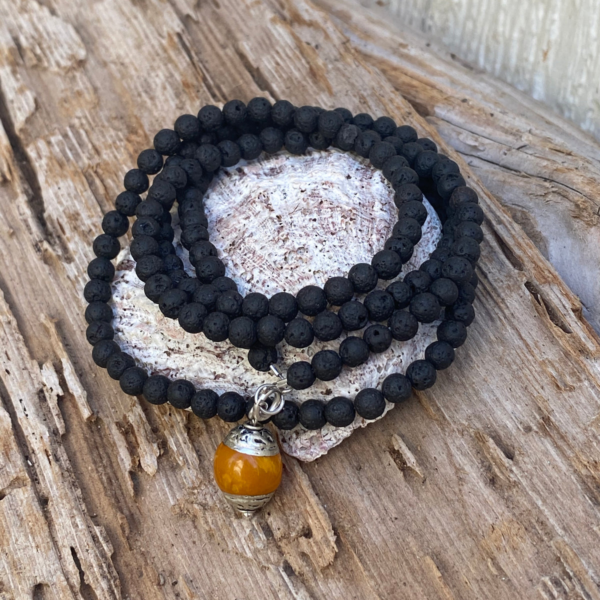 Lava Stone Wrap Bracelet for Calming Emotions