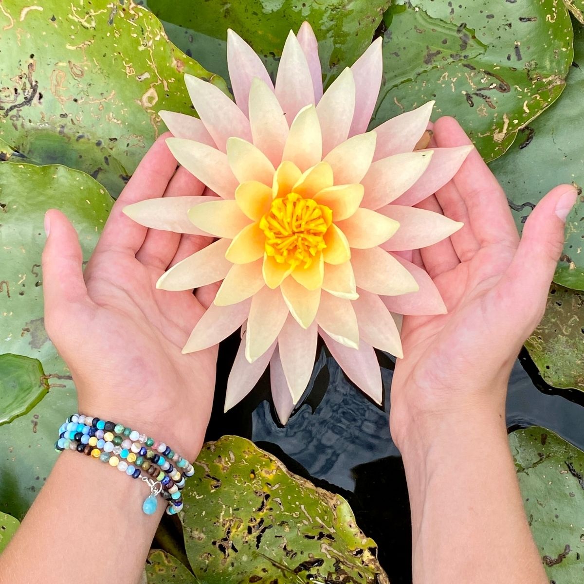 Mindfulness Wrap Bracelet with a Mix of Semi-Precious Chakra Healing Stones 