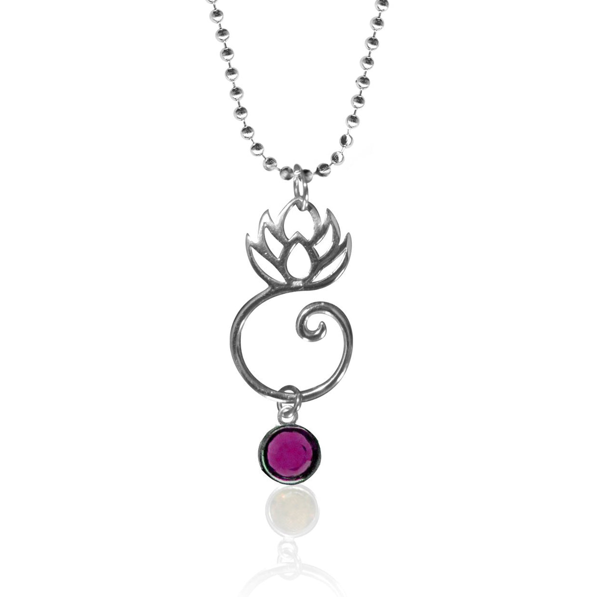 Spiritual Lotus Flower Yoga Necklace with a Swarowski Crystal