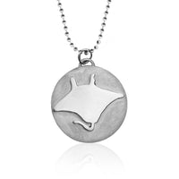 Sterling Silver Ocean Inspired Miss Scuba Manta Ray Charm Necklace with Blue Glass and Dive Charms