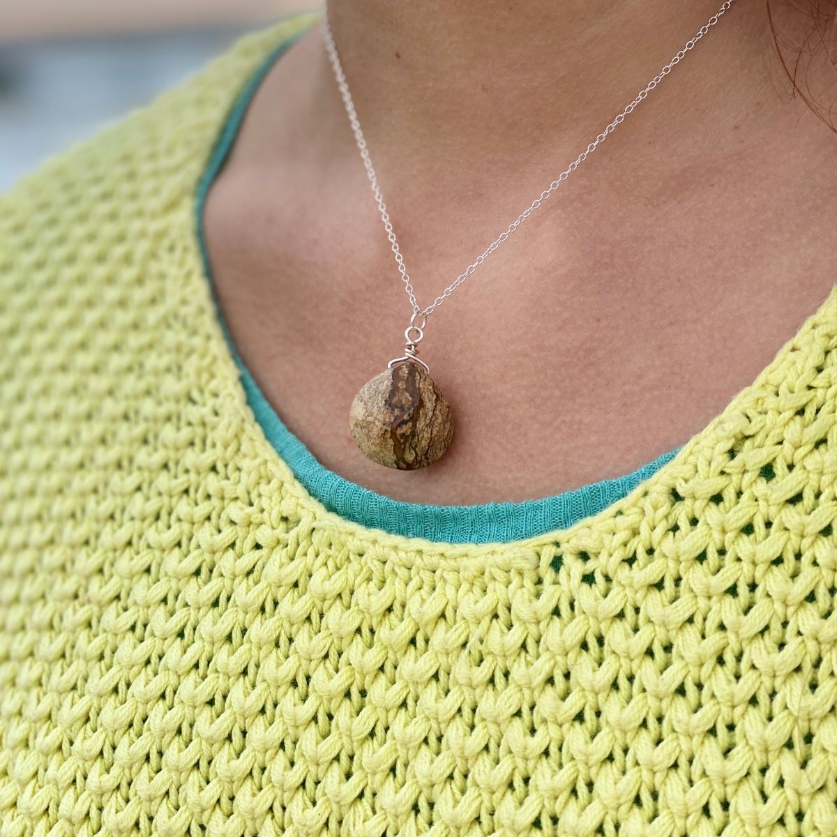 Map Jasper Necklace to Encourage Honesty. Jasper Necklace against Negativity. Our Mindfulness Jewelry is designed with traditional methods, minding chakras and healing. As its name implies, this stone reminds us of the interconnectedness of all sentient beings.