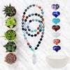 The Master Healer Crystal Necklace with Healing Gemstones -  Mother Earth Energy Healing Crystal Mindfulness Gemstone Necklace with a Clear Crystal Point to support change that comes from within & Heart Shaped Healing Gemstones Corresponding with the Seven Chakras.