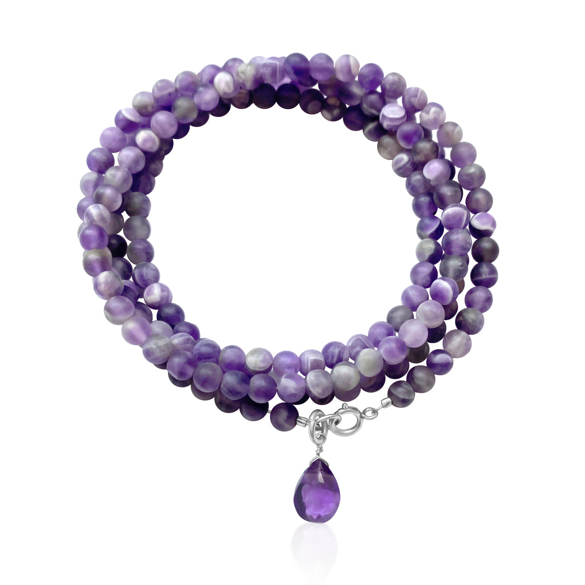 Large Bead Matte Amethyst Bracelet - Alignment with Higher Self