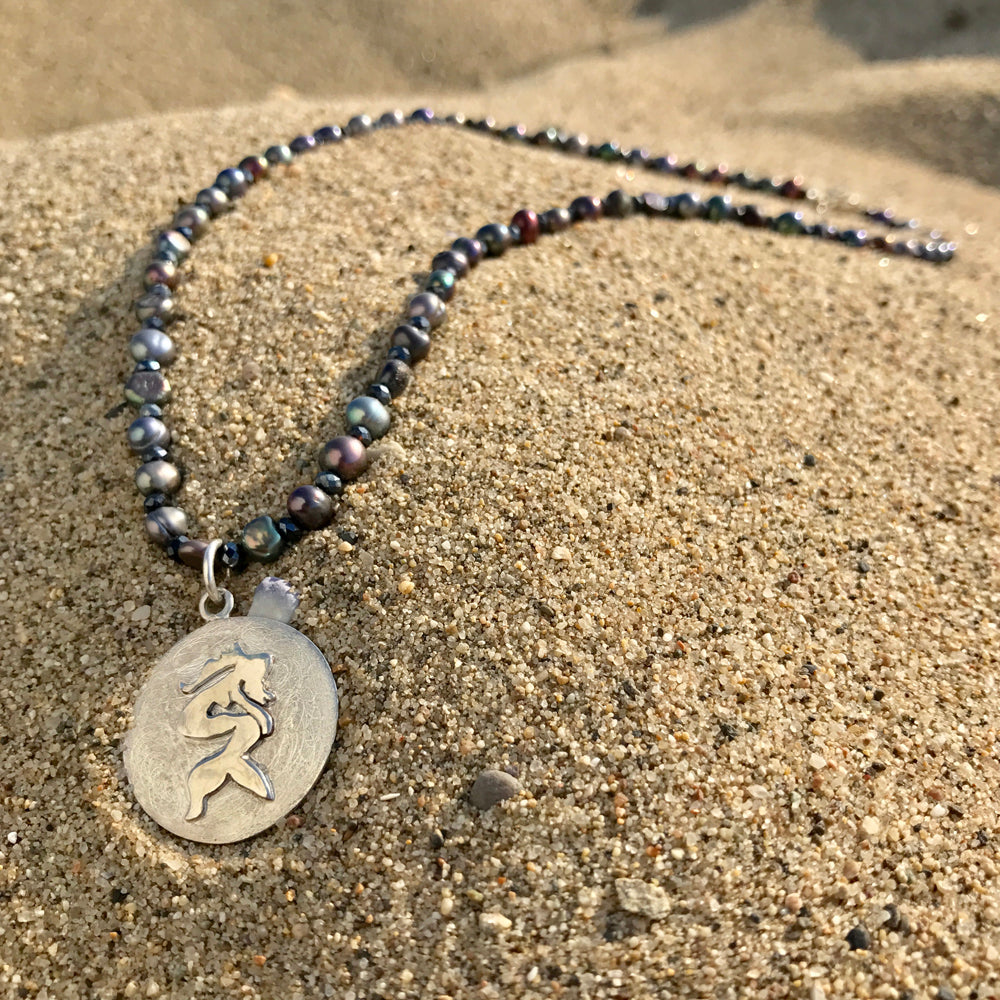 Our Signature Ocean and Beach Lovers' Miss Scuba Mermaid Necklace with pearl
