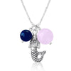 Ocean Inspired Mermaid Necklace with Rose Quartz and Lapis Lazuli