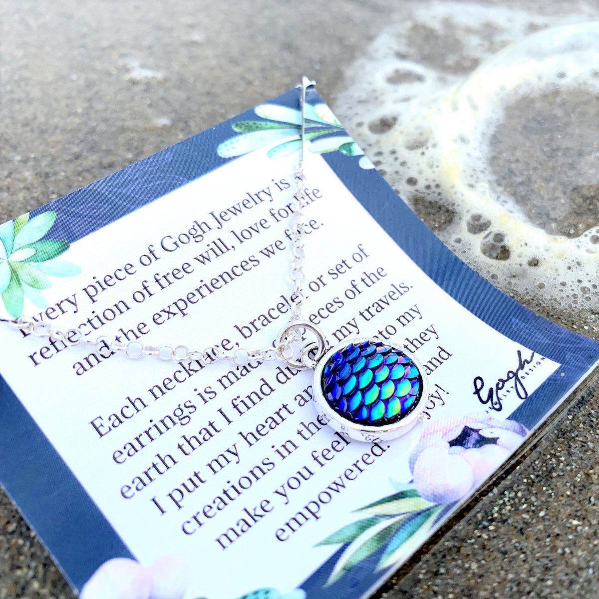 Be a Mermaid and Make Waves - Ocean Lovers Necklace with Fish Scale Druzy Cabochon