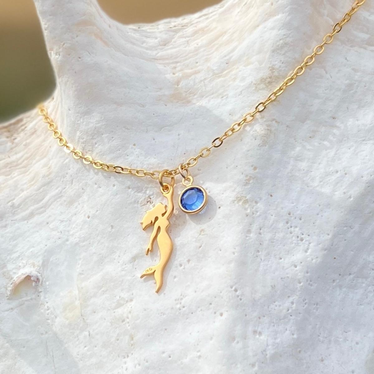 Miss Scuba Mermaid Necklace with Swarovski Crystal, Gold Filled over Sterling Silver This piece reflects Miss Scuba's sense of mystery and individuality, and beckons the free spirit in every self-made women.  Mermaids symbolize Love, Beauty, Mystery, Untamed Spirit and Femininity.