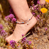 Mindfulness Anklet with a Mix of Semi-Precious Chakra Healing Stones 