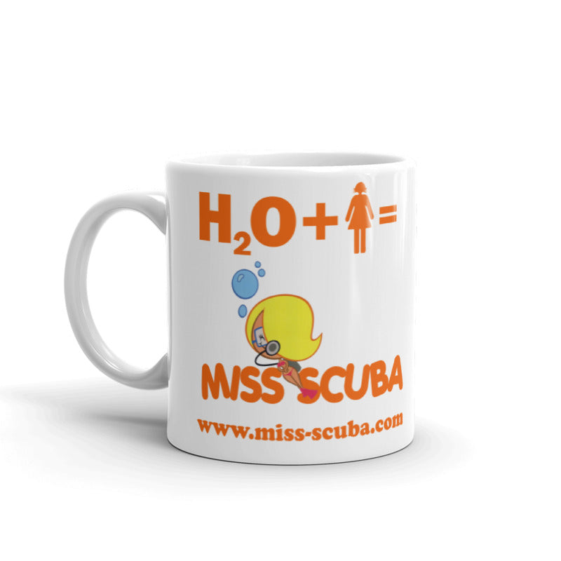 Miss Scuba Underwater Vortex Cafe Mug, so that you can dream about scuba diving event at the office.