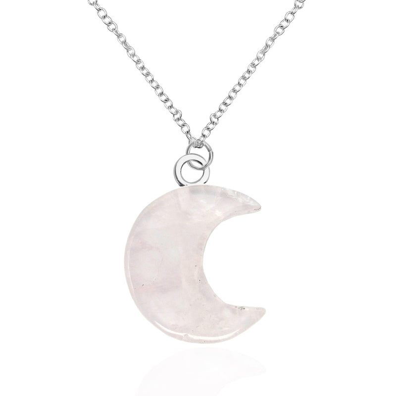Crystal Moon Pendant Necklace - Lunar Energy for Healing. This crystal moon necklace is made with a lovely bright white moon shaped crystal that inspires me to find the guiding light among the dark.