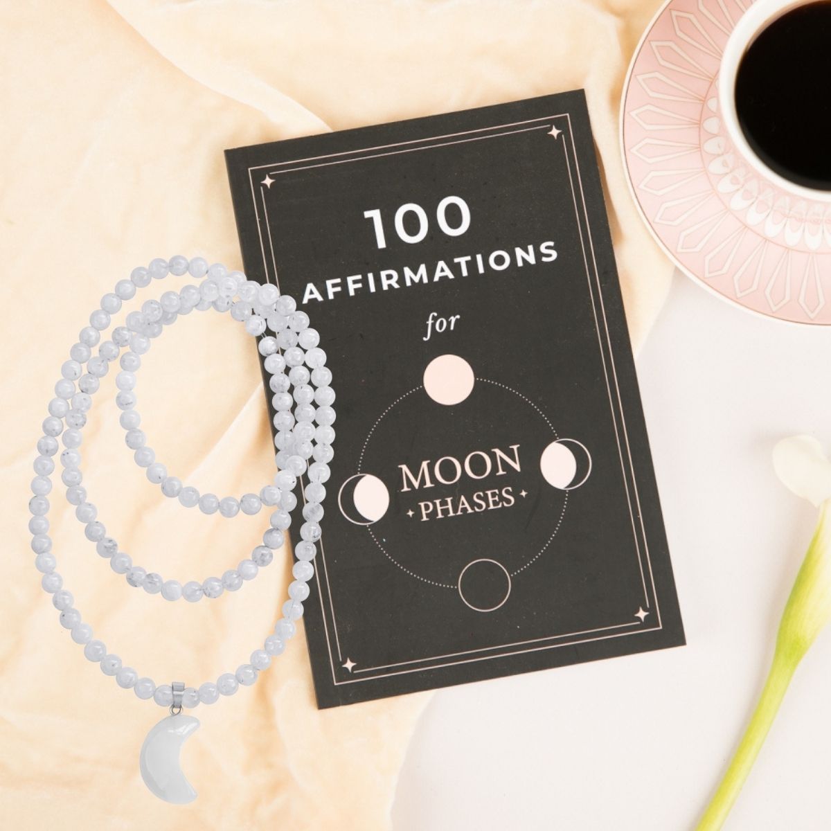 Lunar Energy Necklace and 100 Moon Phase Affirmations for Healing