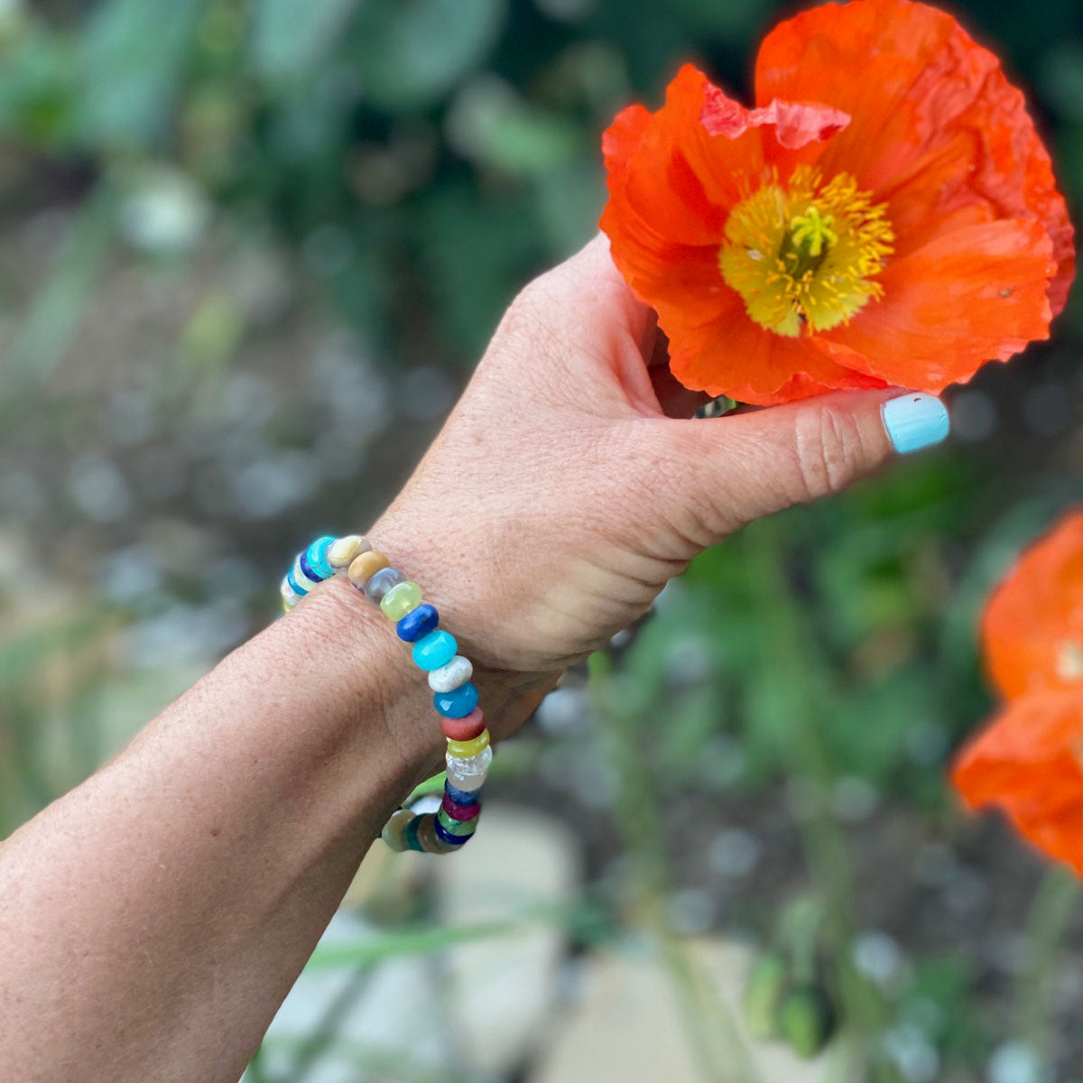 Mindfulness Bracelet with a Mix of Semi-Precious Chakra Healing Stones