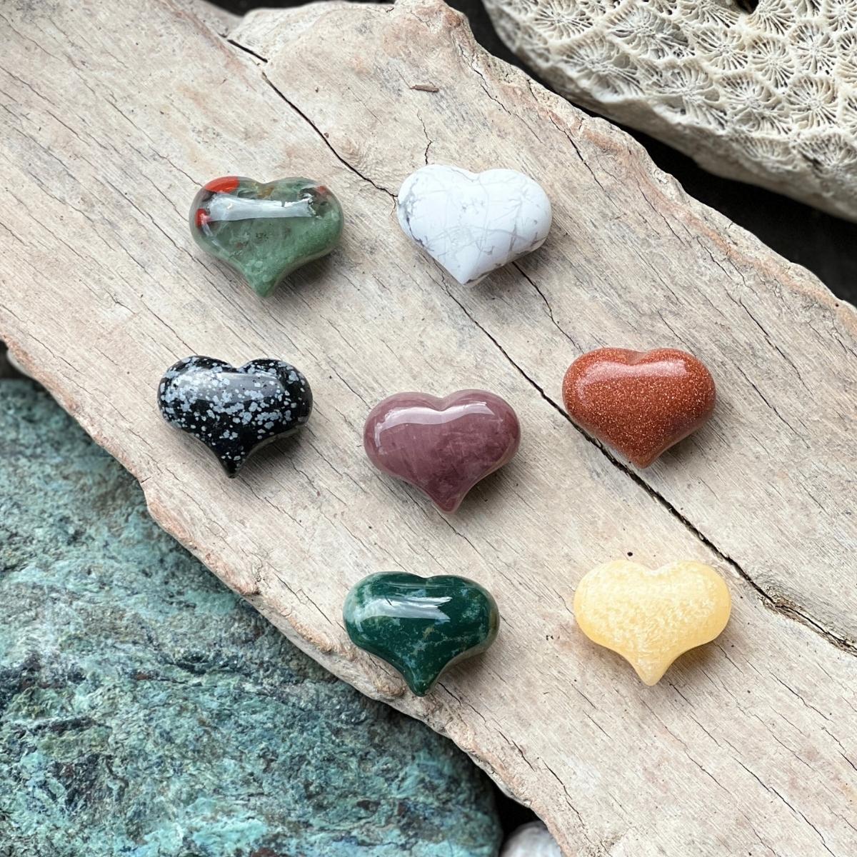Heart Stones Made of Natural Crystals
