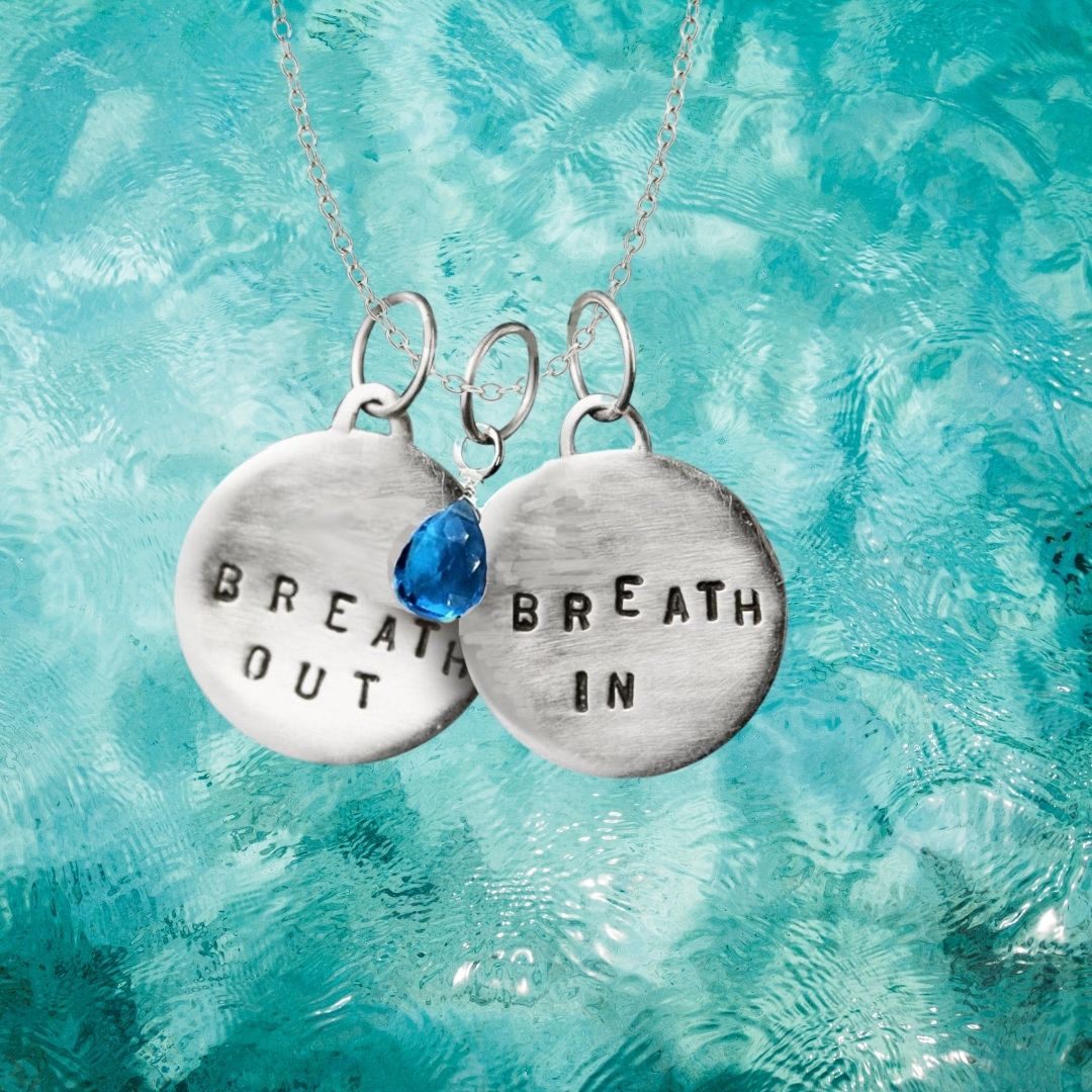 Breath In - Breath Out Necklace with Turquoise Blue Quartz for Energizing