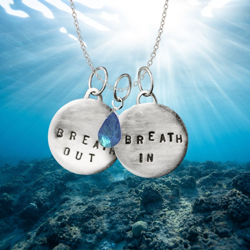 Necklace for Depression: Breath In - Breath Out Reminder with Labradorite bringing a Positive Change in Your Life