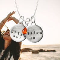 Breath In - Breath Out Necklace with Orange Quartz for Creativity