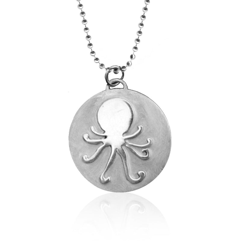 Sterling Silver Ocean Inspired Octopus Necklace from the Miss Scuba Jewelry Collection.