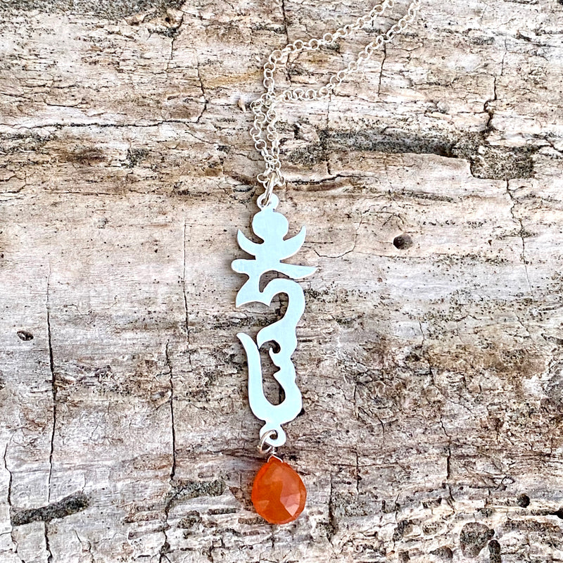 Sterling Silver Karma Accelerator Ohm Mani Padme Hum Necklace to attain Enlightenment